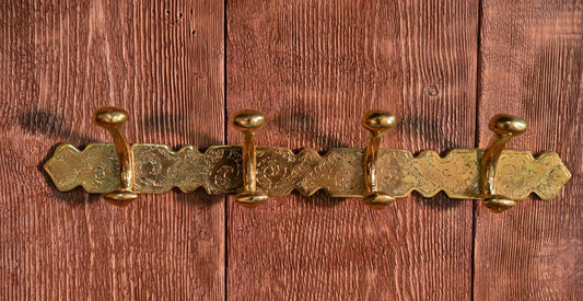 Luxury Engraved Brass Wall Hook  Handmade Organizer