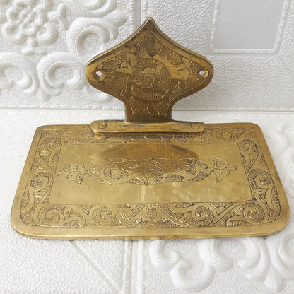 Engraved Solid Brass Wall Bathroom and kitchen Shelf