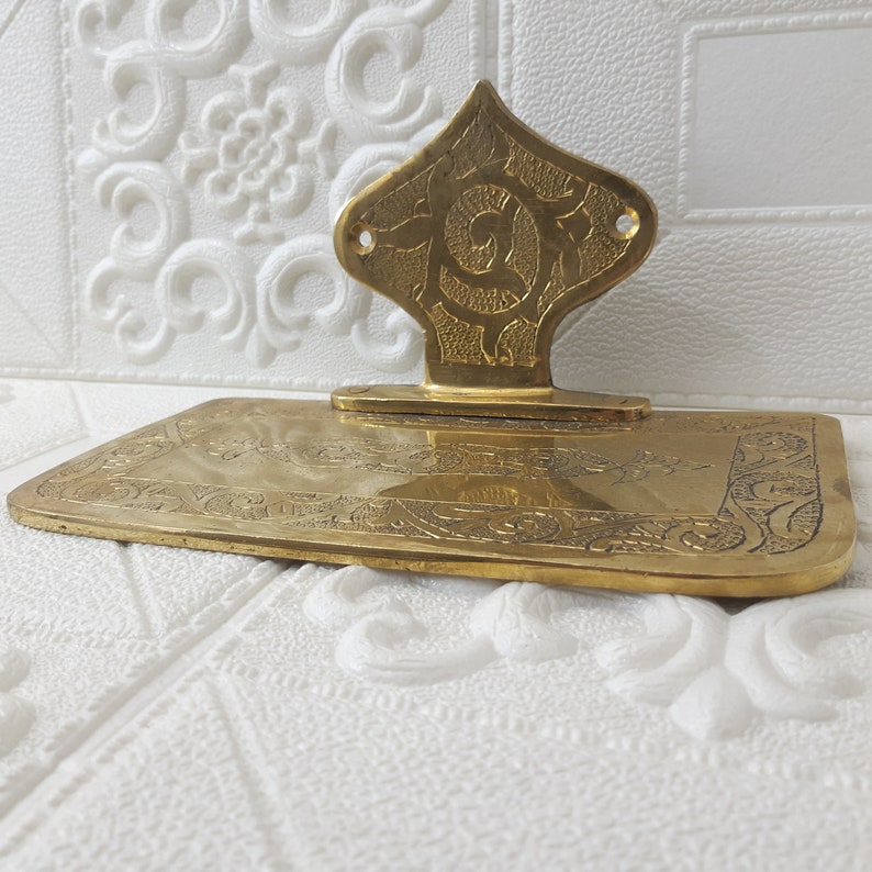 Engraved Solid Brass Wall Bathroom and kitchen Shelf