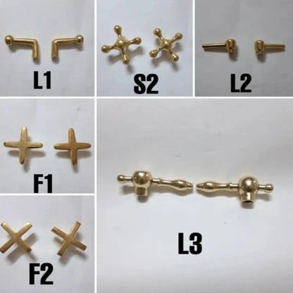 Vintage Unlacquered Brass Widespread Faucet with Flat Cross Handles