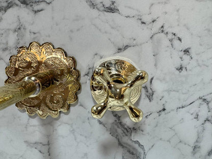 Hand-Engraved Moroccan Brass Wall-Mount Faucet