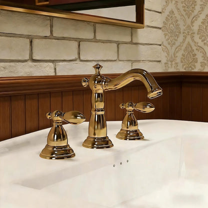 Vintage Handcrafted Brass Deck-Mount Faucet