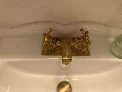 Hand-Engraved Solid Brass Vanity Faucet