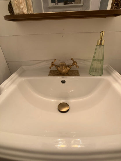 Hand-Engraved Solid Brass Vanity Faucet