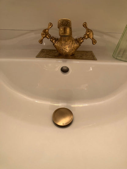 Hand-Engraved Solid Brass Vanity Faucet