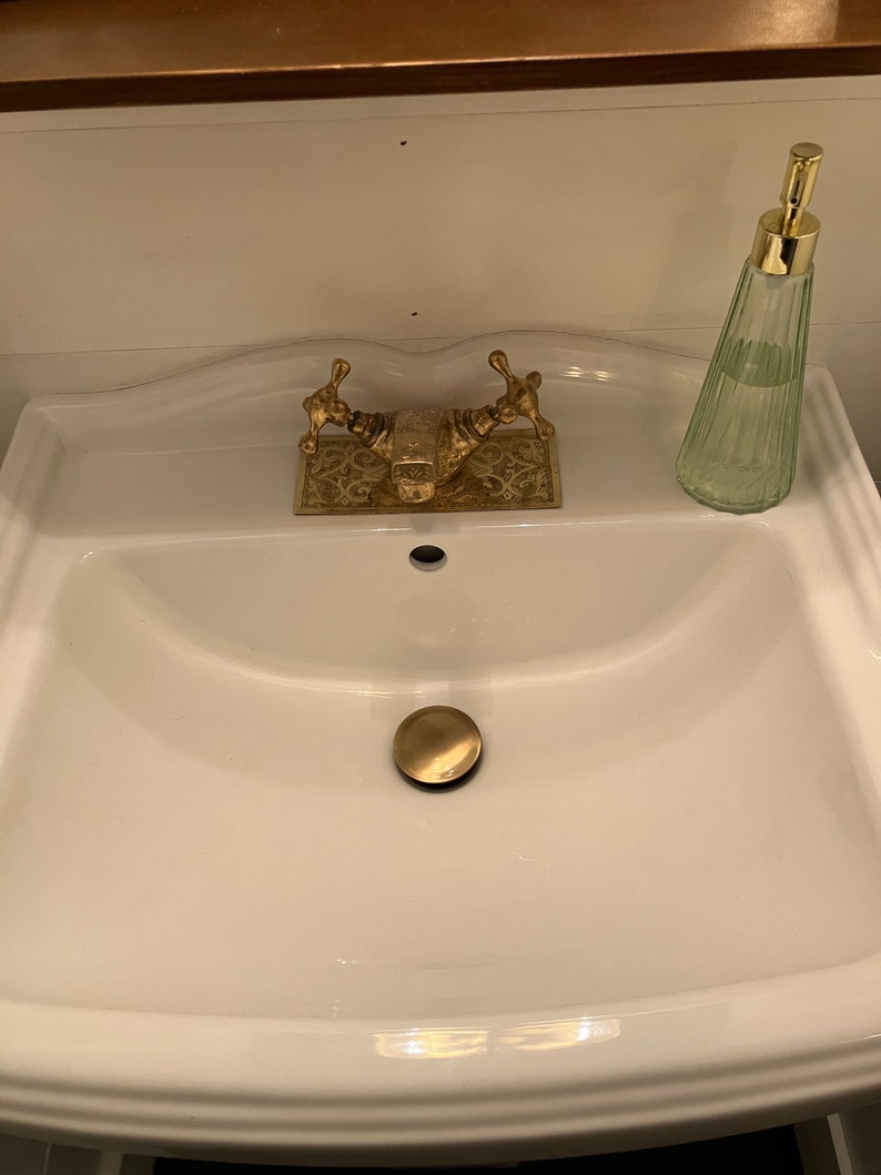 Hand-Engraved Solid Brass Vanity Faucet