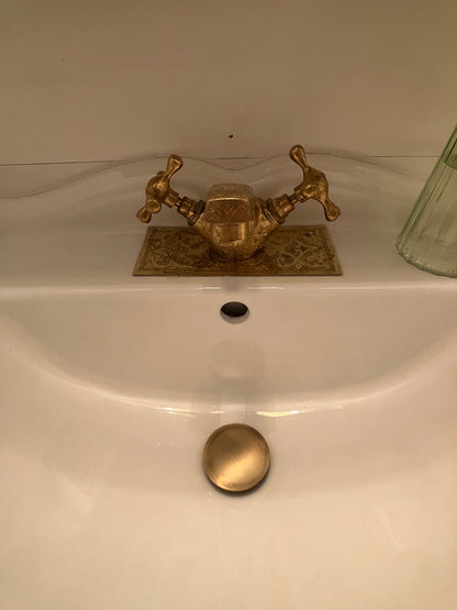 Hand-Engraved Solid Brass Vanity Faucet