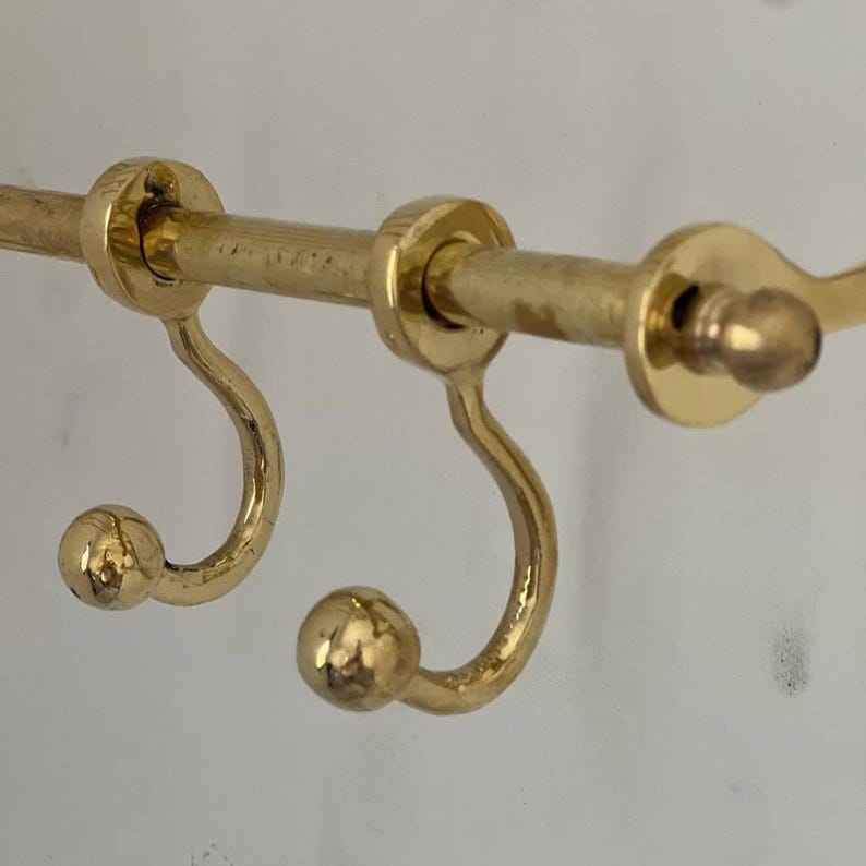 Brass Wall Mounted Coat Rack with Shelf