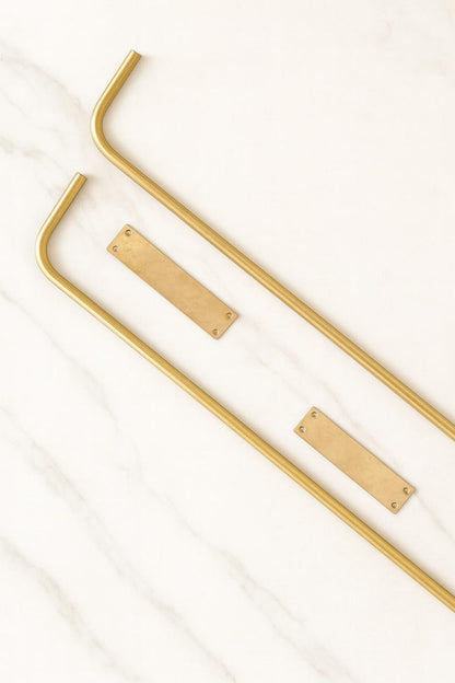 Unlacquered Brass Towel Rack: Solid Brass Wall Mount, Farmhouse Decor