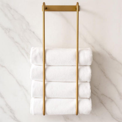 Unlacquered Brass Towel Rack: Solid Brass Wall Mount, Farmhouse Decor