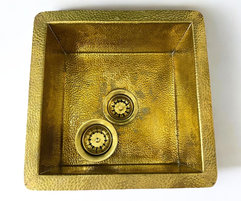 Artisan Hammered Brass Farmhouse Kitchen Sink