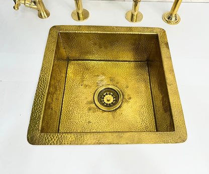 Artisan Hammered Brass Farmhouse Kitchen Sink