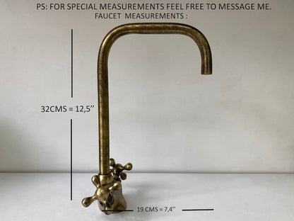 Unlacquered Brass Single-Hole Kitchen Faucet