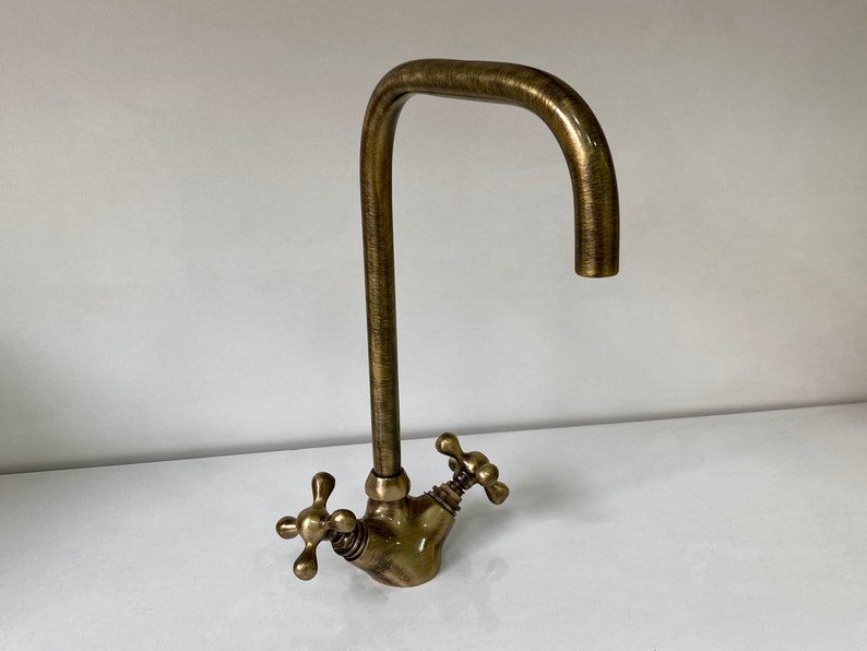 Antique Bronze-Finish High-Arc Kitchen Faucet