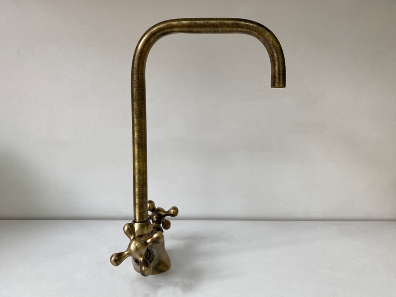 Antique Bronze-Finish High-Arc Kitchen Faucet