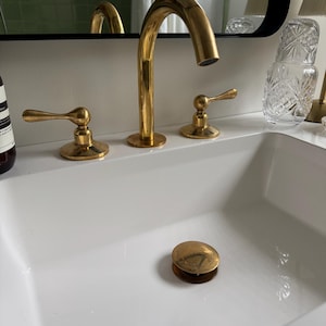 Unlacquered Brass Lever Faucet Set