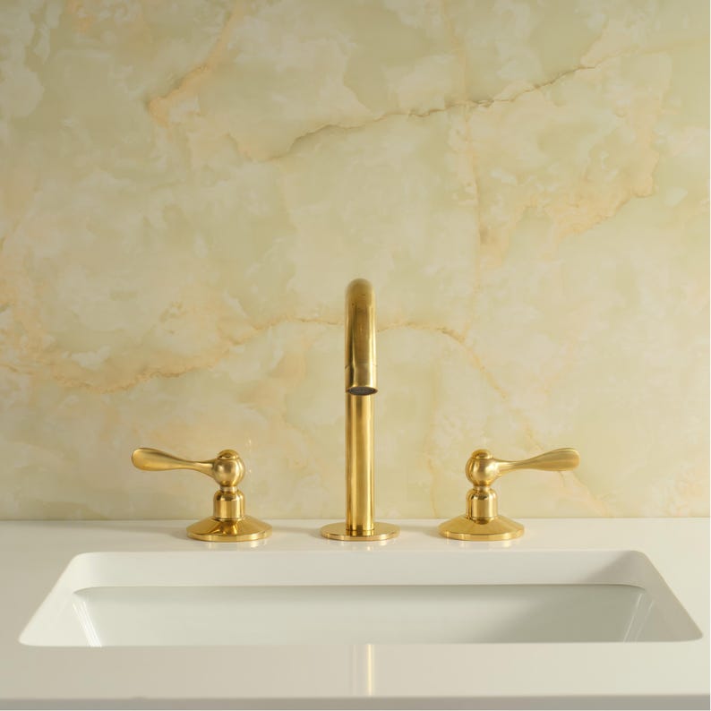 Unlacquered Brass Lever Faucet Set