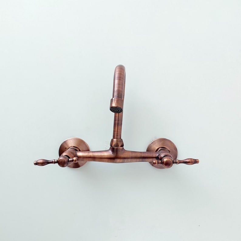 Antique Copper Wall-Mounted Bridge Faucet