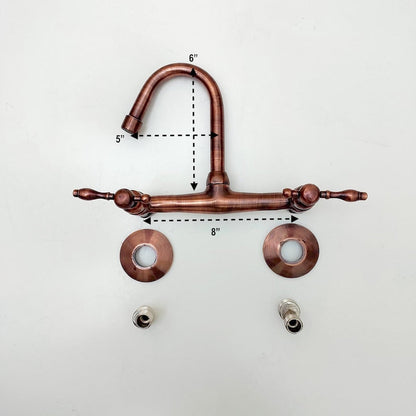 Antique Copper Wall-Mounted Bridge Faucet