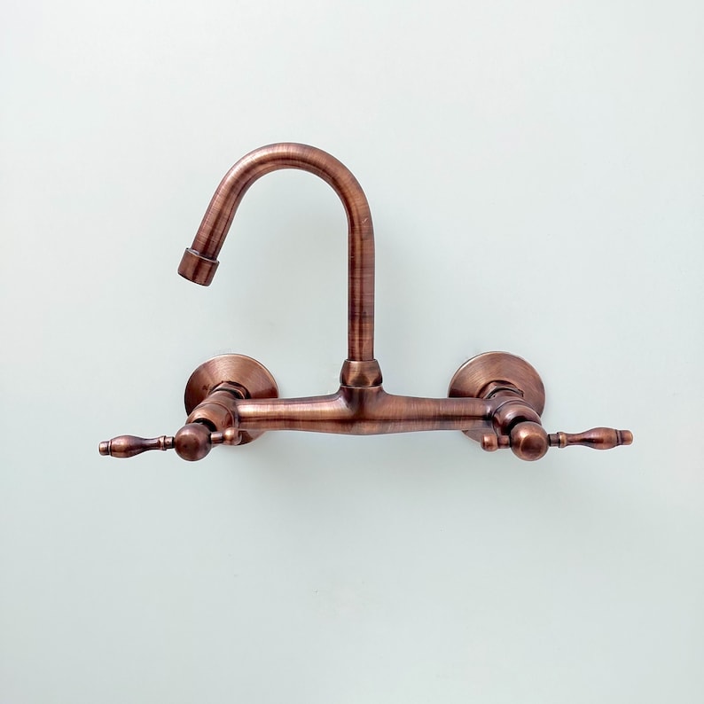 Antique Copper Wall-Mounted Bridge Faucet