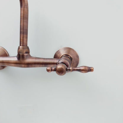 Antique Copper Wall-Mounted Bridge Faucet