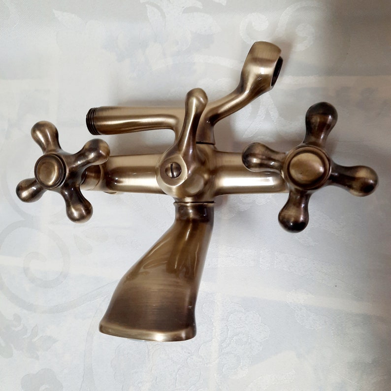 Vintage Antique Brass Bathtub Mixer Faucet