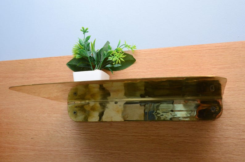 Unlacquered Solid Brass Floating Shelf for Bathroom & Walls