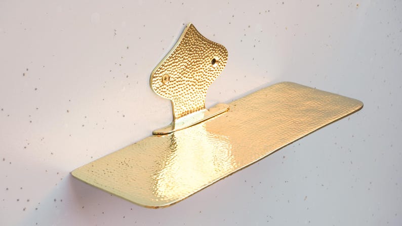 Hammered Brass Wall Floating Shelf