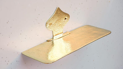 Hammered Brass Wall Floating Shelf