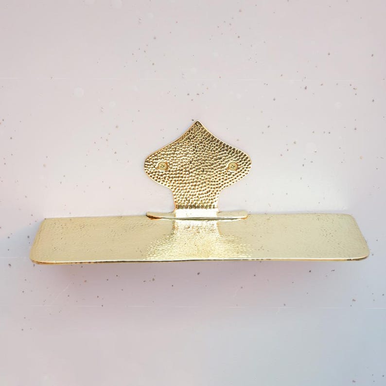 Hammered Brass Wall Floating Shelf
