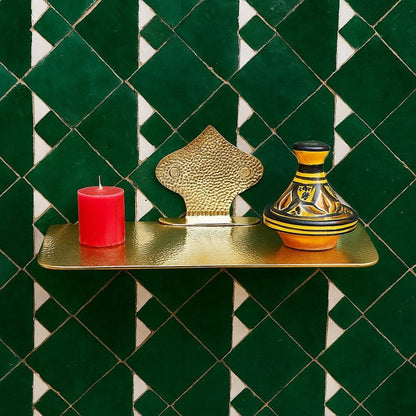 Hammered Brass Wall Floating Shelf