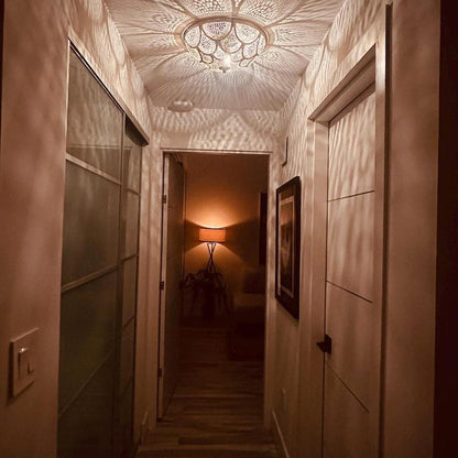 Moroccan Scalloped Brass Ceiling Light