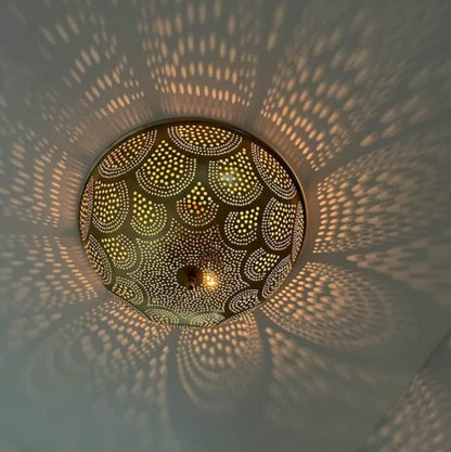 Moroccan Scalloped Brass Ceiling Light