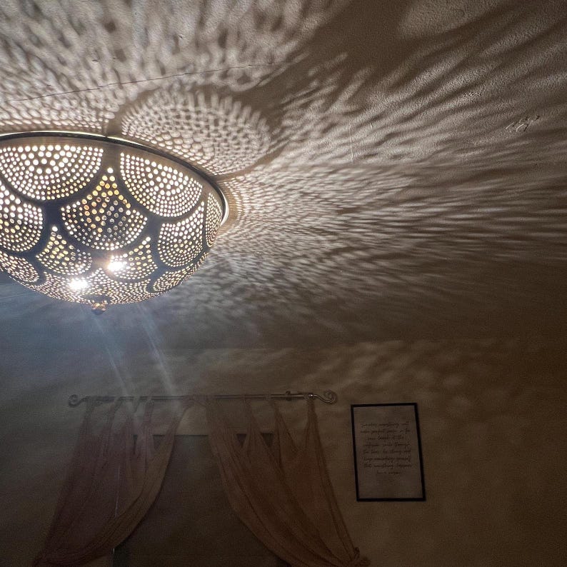 Moroccan Scalloped Brass Ceiling Light