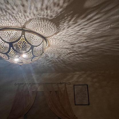 Moroccan Scalloped Brass Ceiling Light