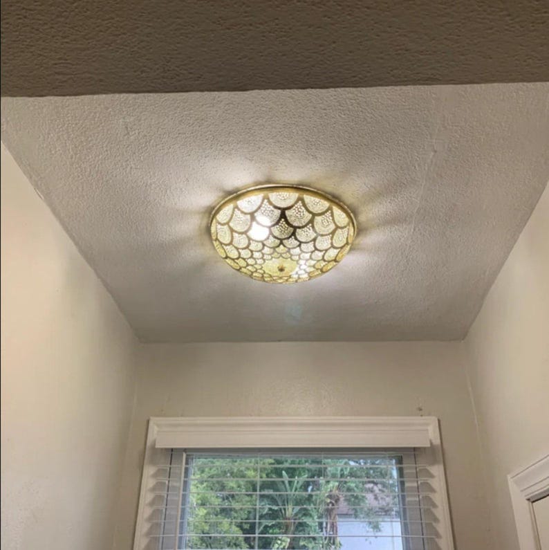 Moroccan Scalloped Brass Ceiling Light