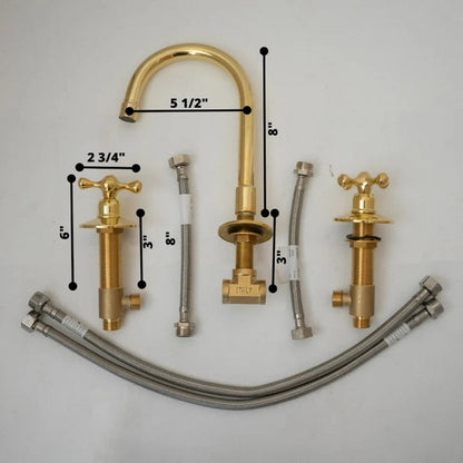 Handcrafted Classic Brass Bathroom Vanity Faucet