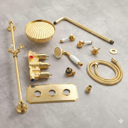 Luxury Handcrafted Solid Brass Shower System