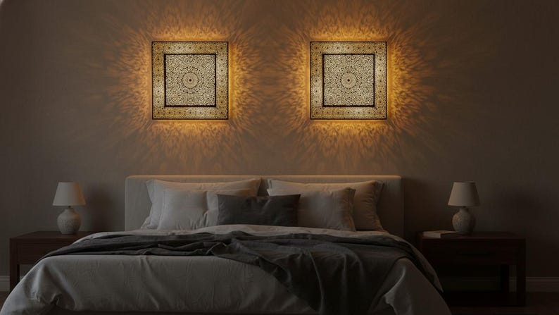 Handmade Moroccan Brass Wall Sconce