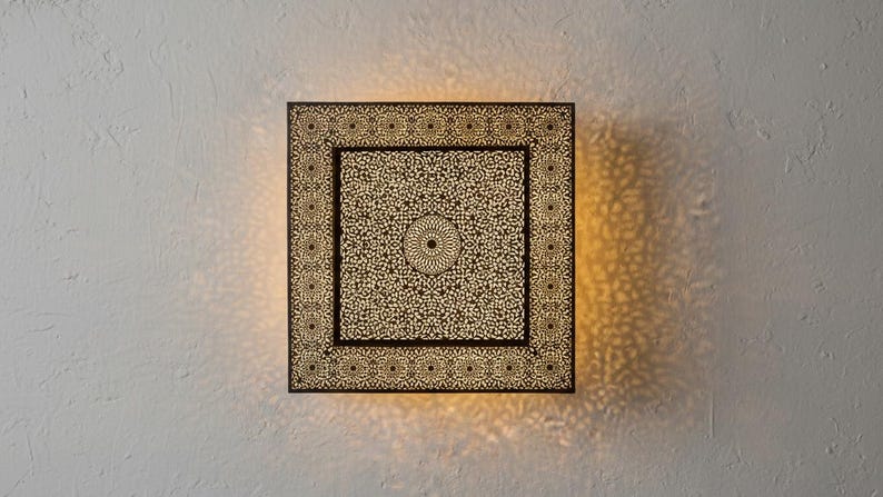 Handmade Moroccan Brass Wall Sconce