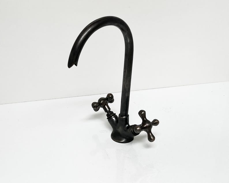 Matte Black Gooseneck Brass Faucet