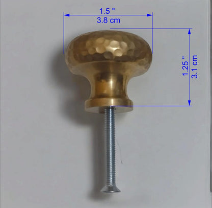 Hammered Solid Brass Knob Textured Cabinet & Drawer Hardware