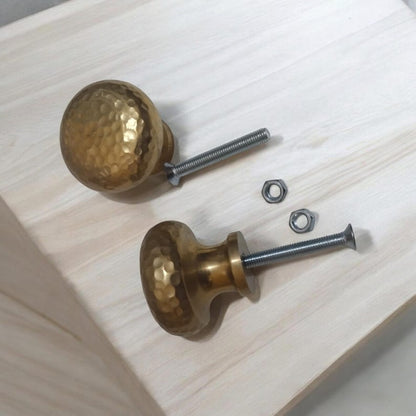Hammered Solid Brass Knob Textured Cabinet & Drawer Hardware