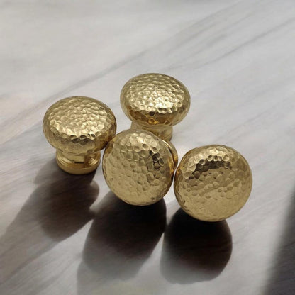 Hammered Solid Brass Knob Textured Cabinet & Drawer Hardware