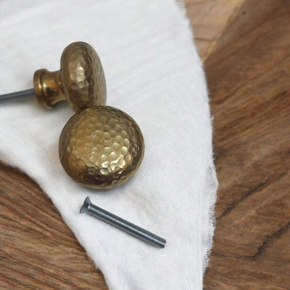 Hammered Solid Brass Knob Textured Cabinet & Drawer Hardware