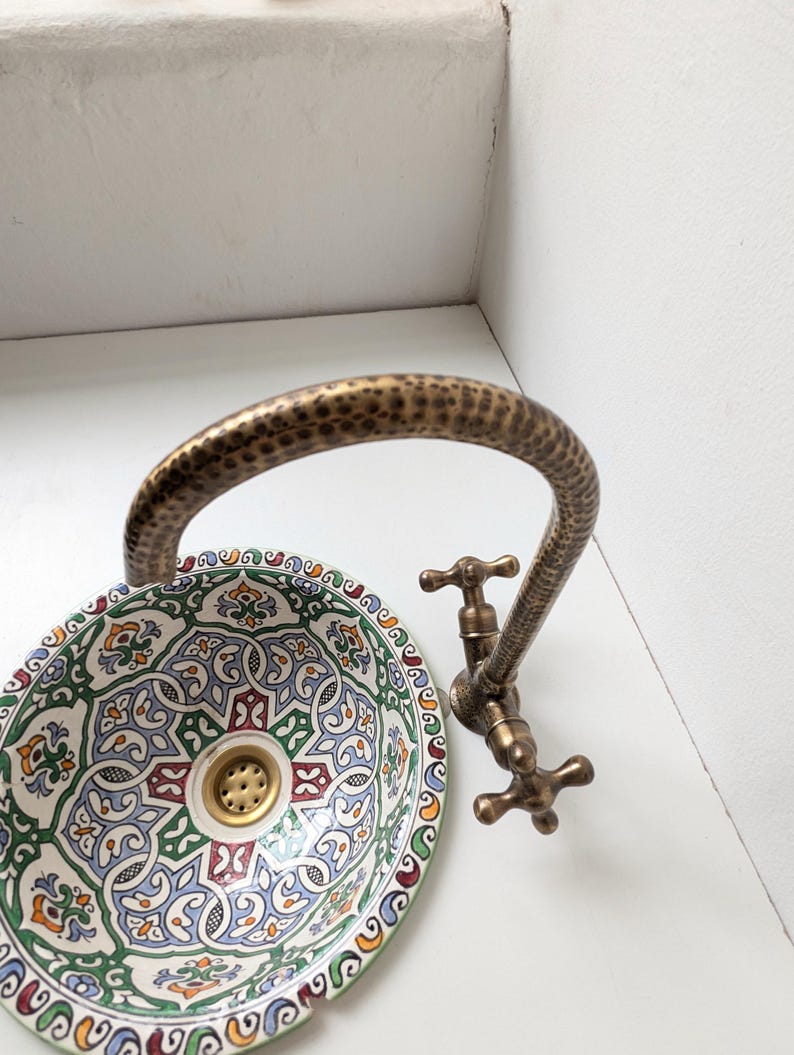 Hammered Antique Brass Bridge Faucet