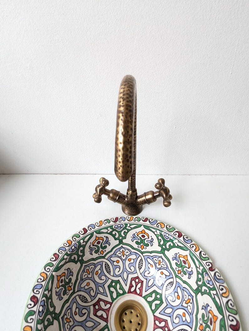 Hammered Antique Brass Bridge Faucet