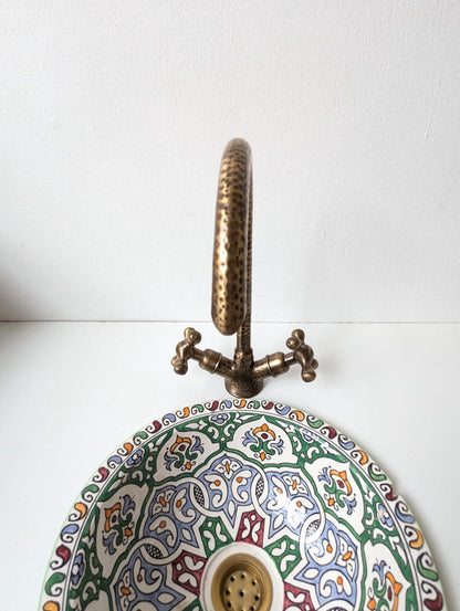 Hammered Antique Brass Bridge Faucet