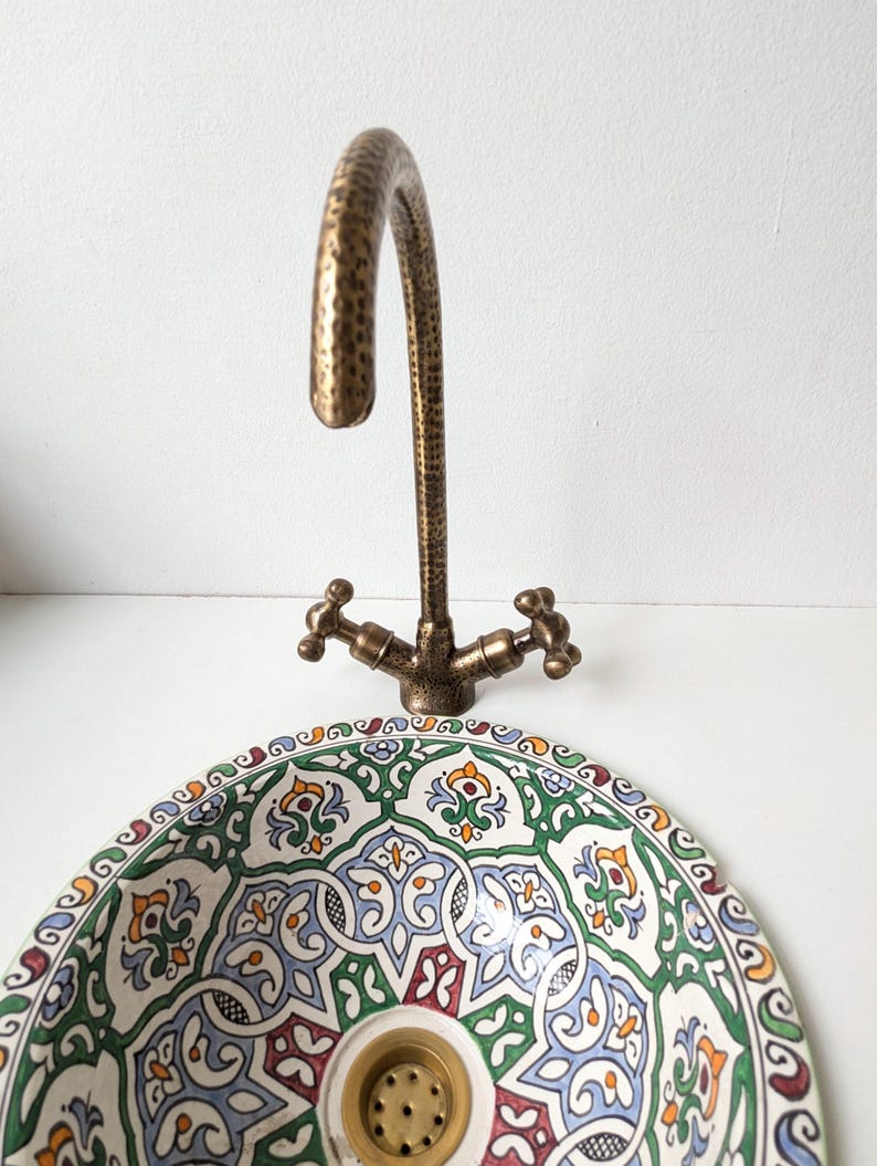 Hammered Antique Brass Bridge Faucet