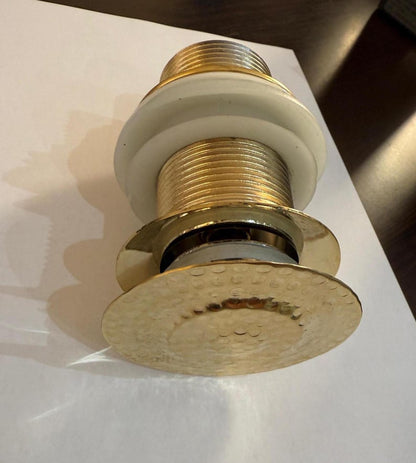 Unlacquered Hammered Brass Sink Pop-Up Drain